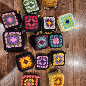Handmade Crochet Coasters Set - Multicolor